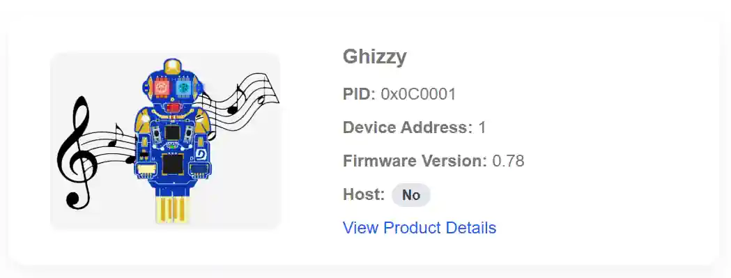 Discover output for a connected Ghizzy