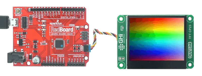 Arduino redboard with color display