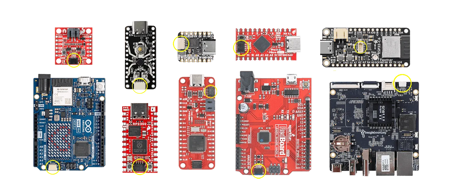 Boards with compatible JST connectors